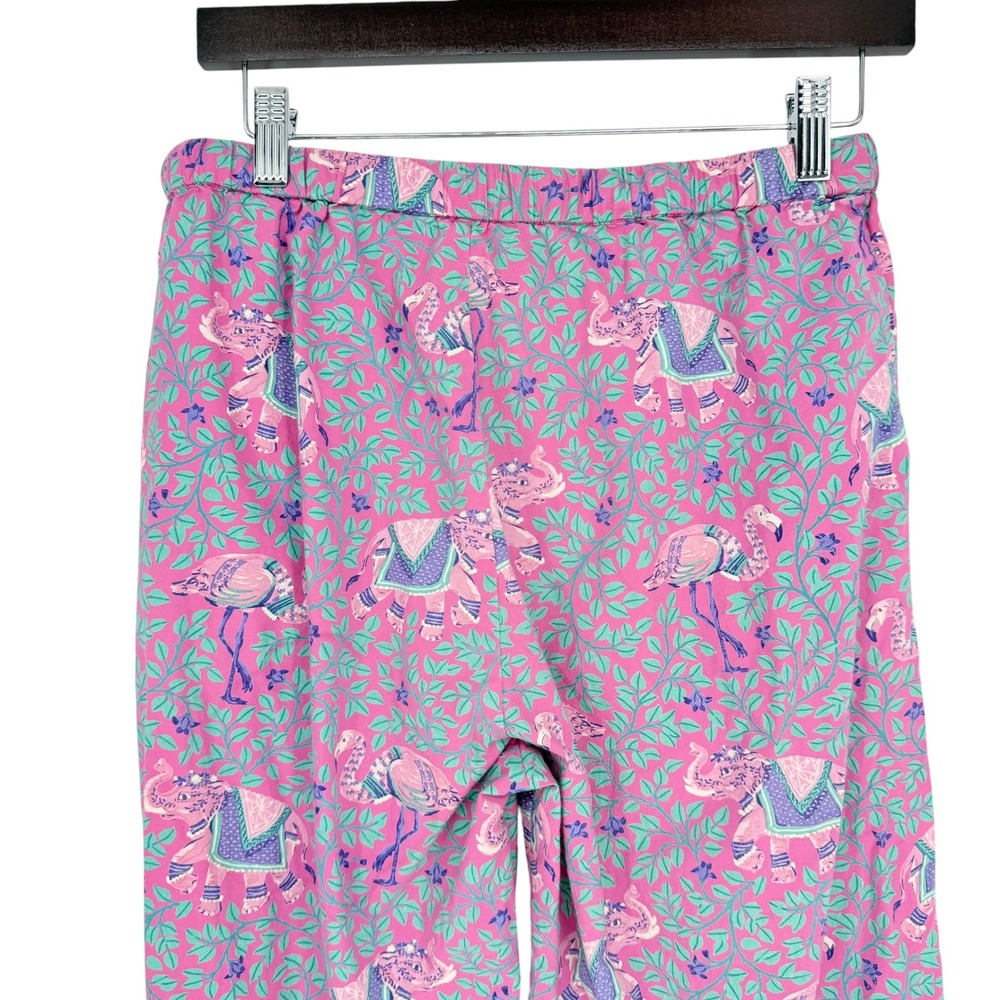 Printfresh Pink Elephant Flamingo Cotton Pajama Set Womens Small Long Sleeve PJs - Picture 7 of 11